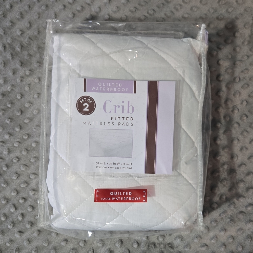 Quilted Waterproof Crib Fitted Mattress Pads - 1 ONLY